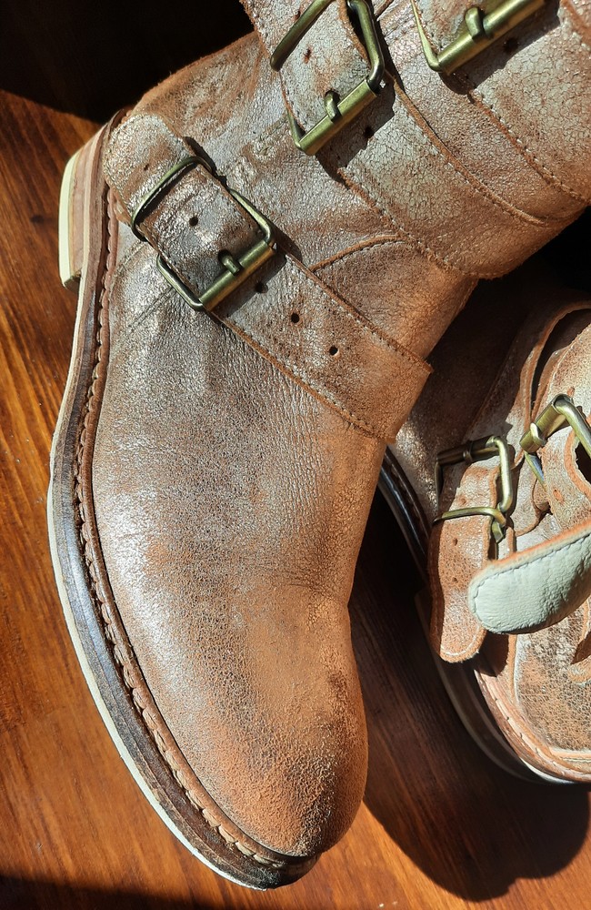 Сапоги полусапоги ботинки зототые с эффектом состаривания italy натуральная кожа размер 39 фото №8